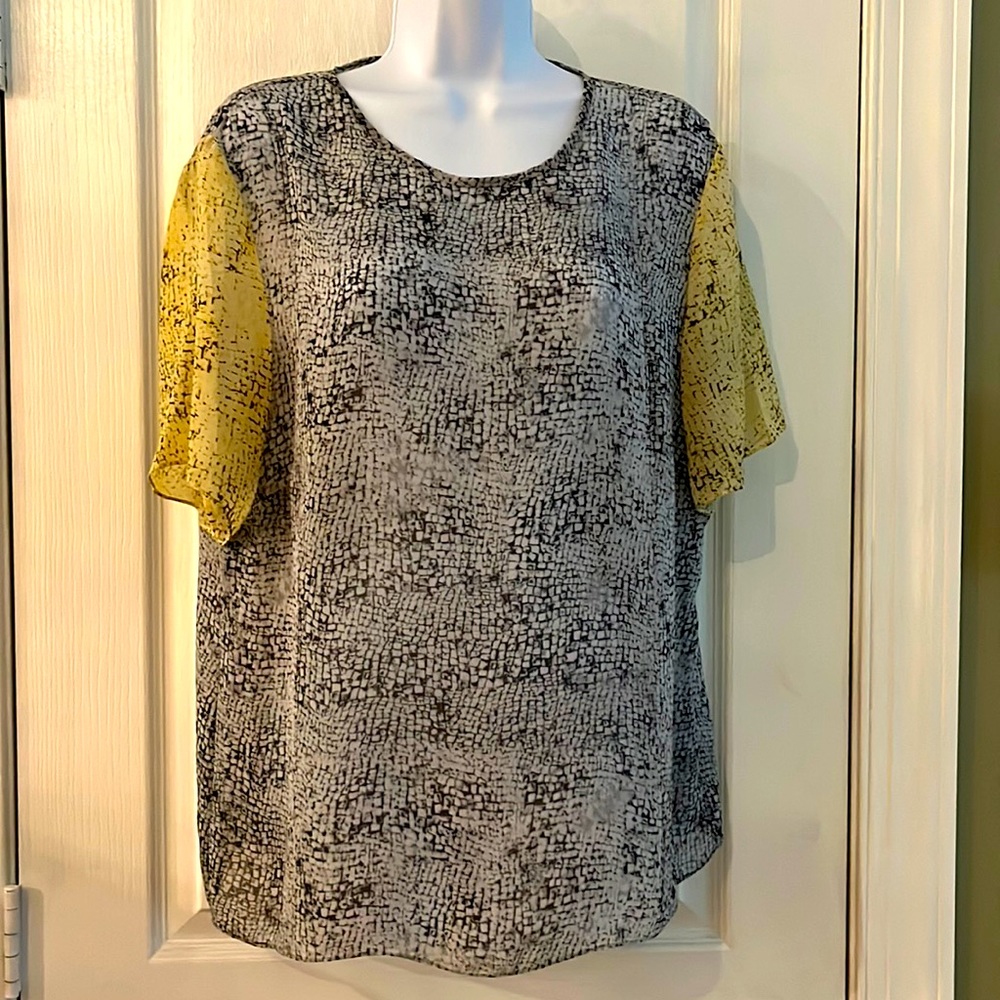 Vince Camuto Sheer Snakeskin Blouse- Size L